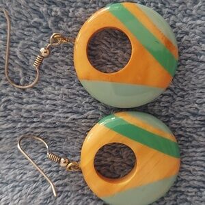 Vintage 80's round dangle earrings